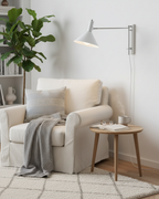 Adjustable Plug In Swing Arm Wall Light With Cone Shade