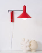 Adjustable Plug In Swing Arm Wall Light With Cone Shade