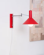 Adjustable Plug In Swing Arm Wall Light With Cone Shade
