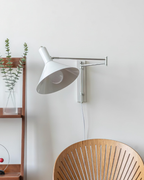 Adjustable Plug In Swing Arm Wall Light With Cone Shade