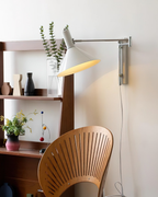 Adjustable Plug In Swing Arm Wall Light With Cone Shade