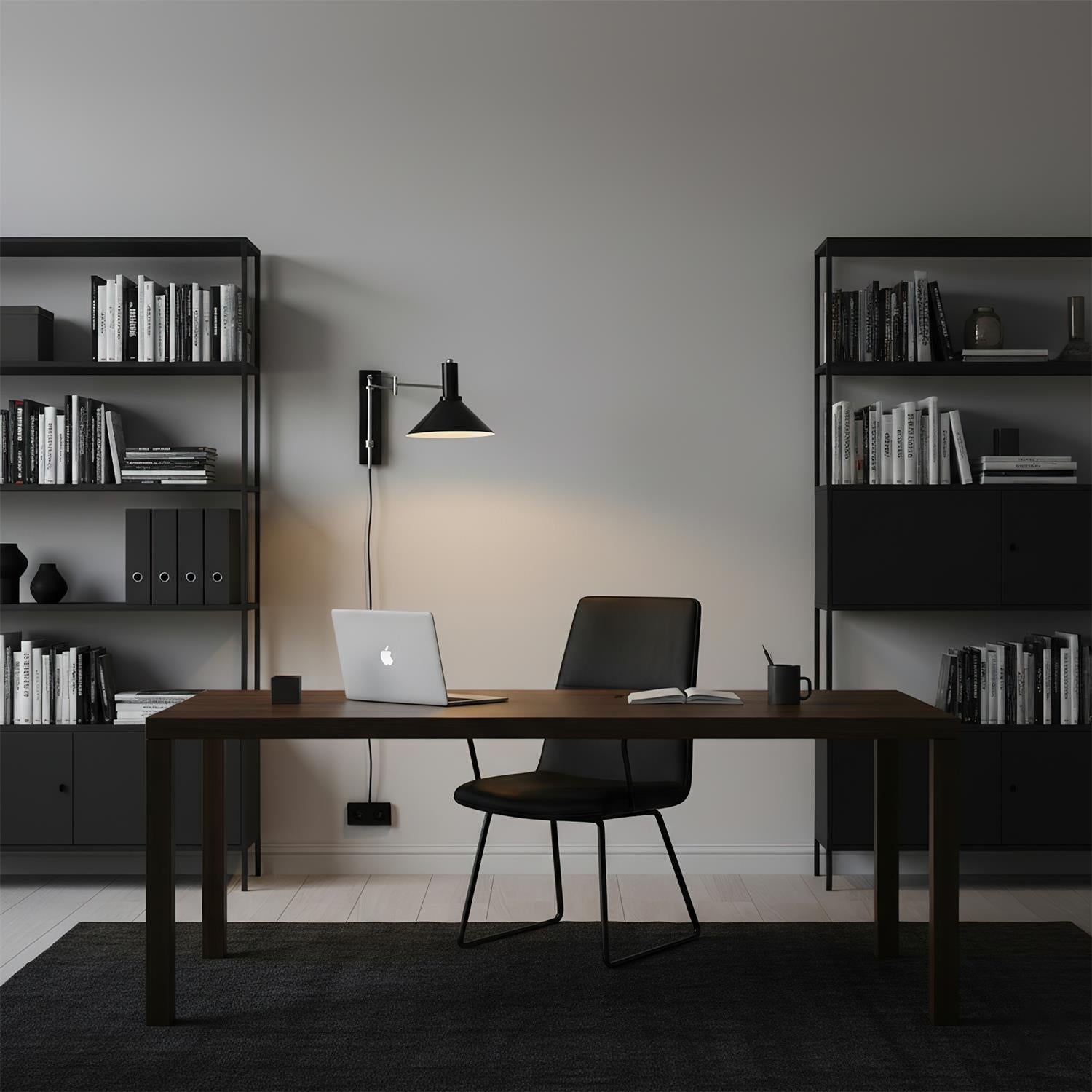 Adjustable Plug In Swing Arm Wall Light With Cone Shade