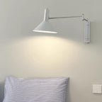 Adjustable Plug In Swing Arm Wall Light With Cone Shade