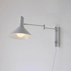 Adjustable Plug In Swing Arm Wall Light With Cone Shade
