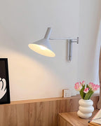 Adjustable Plug In Swing Arm Wall Light With Cone Shade