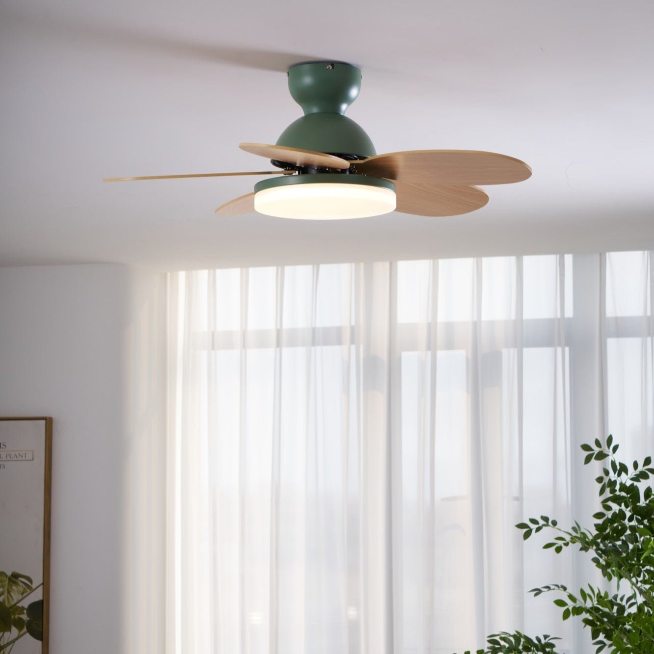 Petal Blade Ceiling Fan With Light Ceiling Light