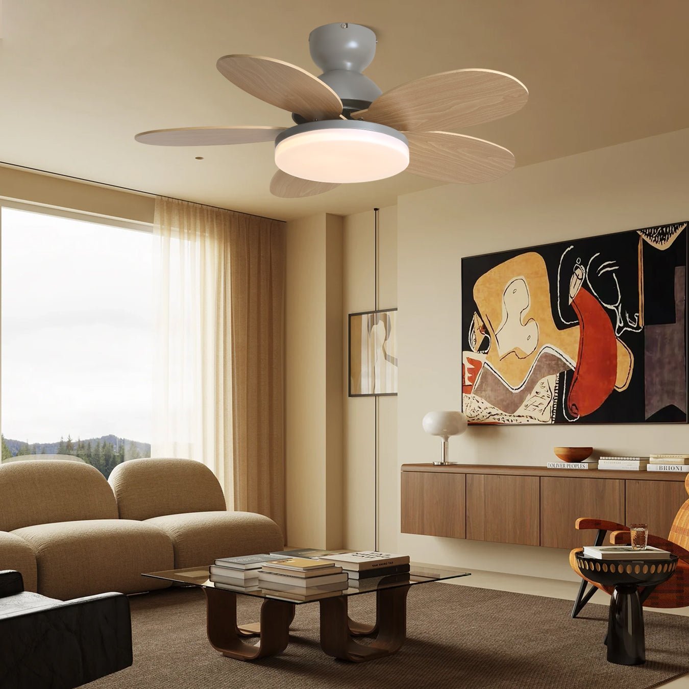 Petal Blade Ceiling Fan With Light Ceiling Light