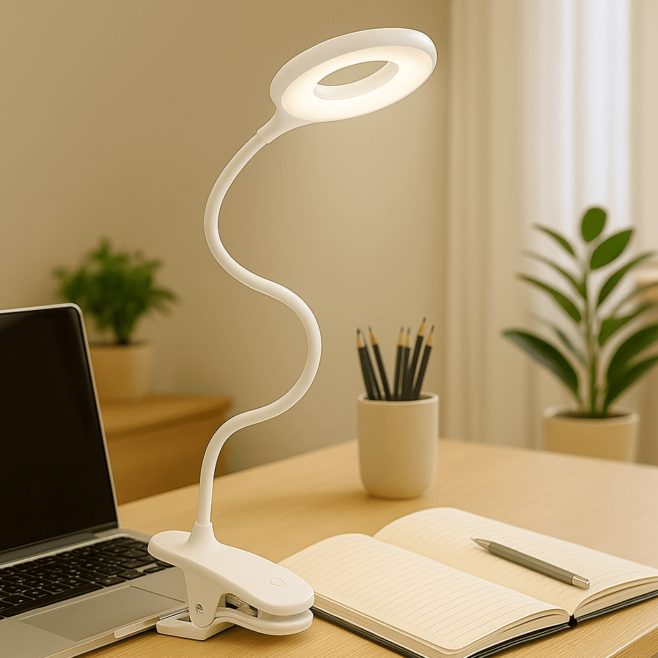 USB LED Reading Lamp Clip On Desk Lamp with Flexible Gooseneck and Dimmable Brightness for Bed | Desk and Bookshelf