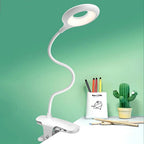 USB LED Reading Lamp Clip On Desk Lamp with Flexible Gooseneck and Dimmable Brightness for Bed | Desk and Bookshelf