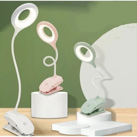 USB LED Reading Lamp Clip On Desk Lamp with Flexible Gooseneck and Dimmable Brightness for Bed | Desk and Bookshelf