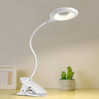 USB LED Reading Lamp Clip On Desk Lamp with Flexible Gooseneck and Dimmable Brightness for Bed | Desk and Bookshelf