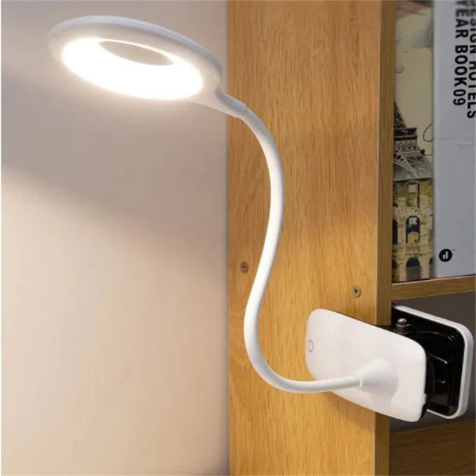 USB LED Reading Lamp Clip On Desk Lamp with Flexible Gooseneck and Dimmable Brightness for Bed | Desk and Bookshelf