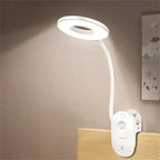 USB LED Reading Lamp Clip On Desk Lamp with Flexible Gooseneck and Dimmable Brightness for Bed | Desk and Bookshelf