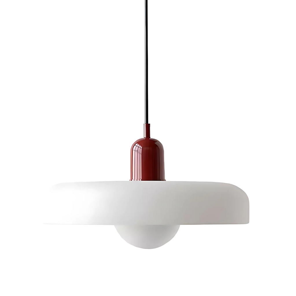 Modern Glass Pendant Light With Halo Shade
