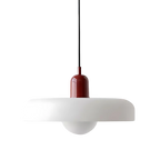 Modern Glass Pendant Light With Halo Shade