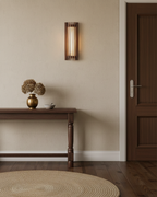 Walnut Slat Wall Light With Vertical Linear Diffuser