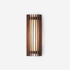 Walnut Slat Wall Light With Vertical Linear Diffuser