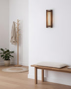 Walnut Slat Wall Light With Vertical Linear Diffuser