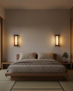 Walnut Slat Wall Light With Vertical Linear Diffuser