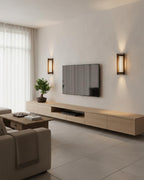 Walnut Slat Wall Light With Vertical Linear Diffuser