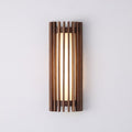 Walnut Slat Wall Light With Vertical Linear Diffuser