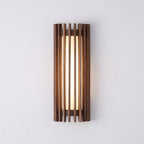 Walnut Slat Wall Light With Vertical Linear Diffuser