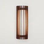 Walnut Slat Wall Light With Vertical Linear Diffuser