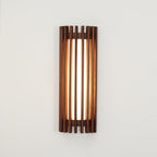 Walnut Slat Wall Light With Vertical Linear Diffuser