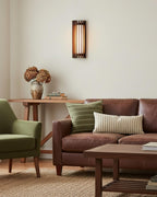 Walnut Slat Wall Light With Vertical Linear Diffuser