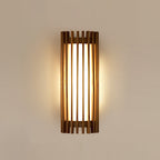 Walnut Slat Wall Light With Vertical Linear Diffuser