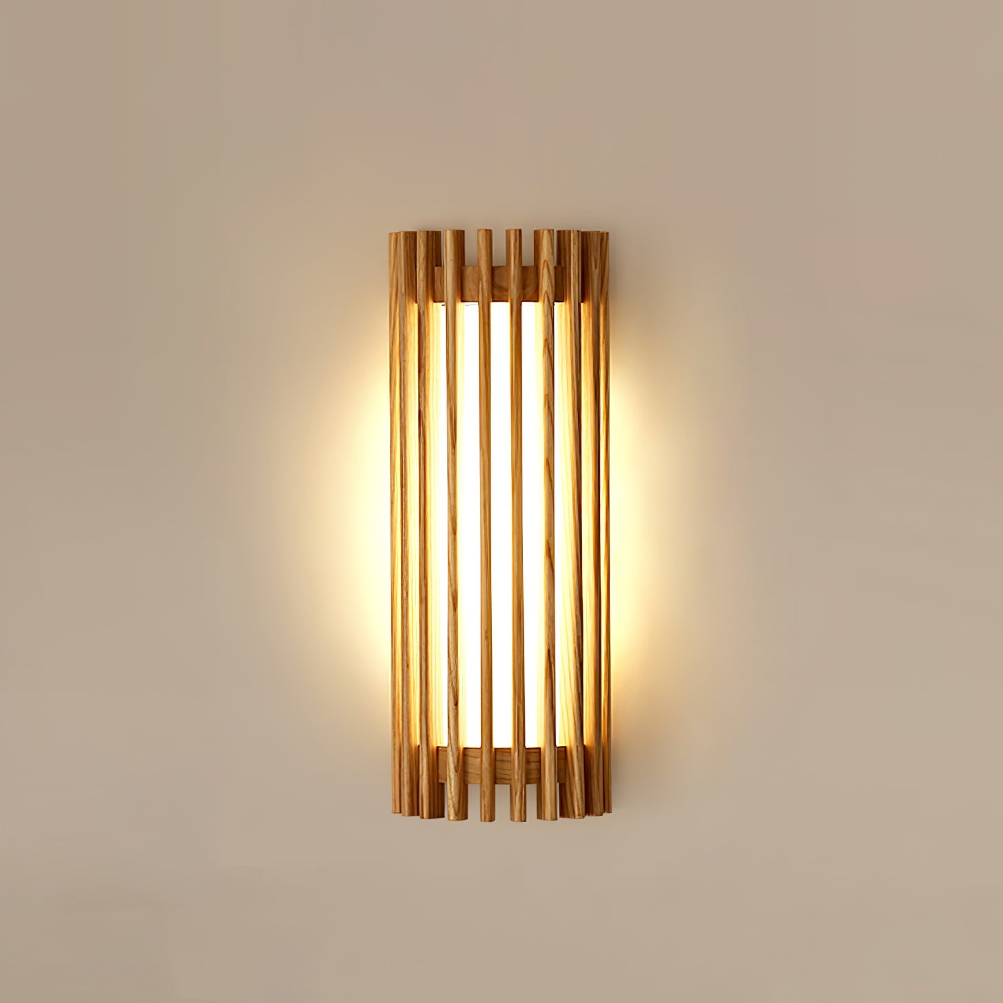 Walnut Slat Wall Light With Vertical Linear Diffuser