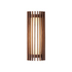 Walnut Slat Wall Light With Vertical Linear Diffuser