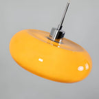 Bauhaus Opal Glass LED Pendant Lights With Oval Shade And Black Cord