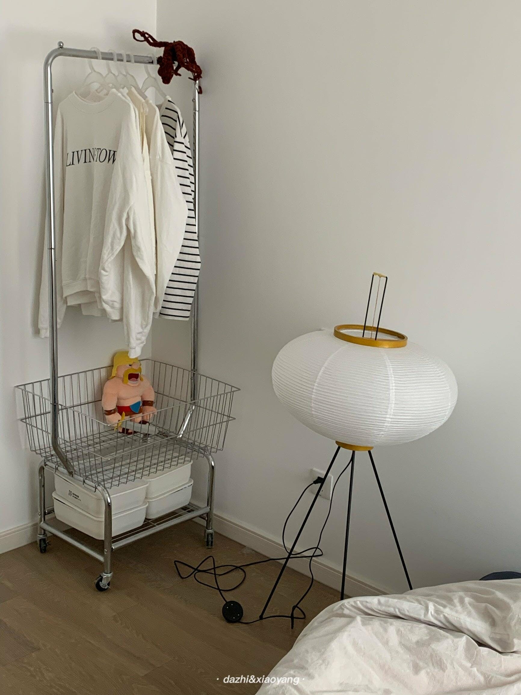 Rice Paper Floor Lamp With Tripod Stand