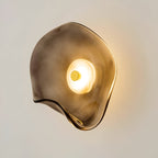 Nordic Curved Glass Wall Light LED Light With Sculpted Glass Shade