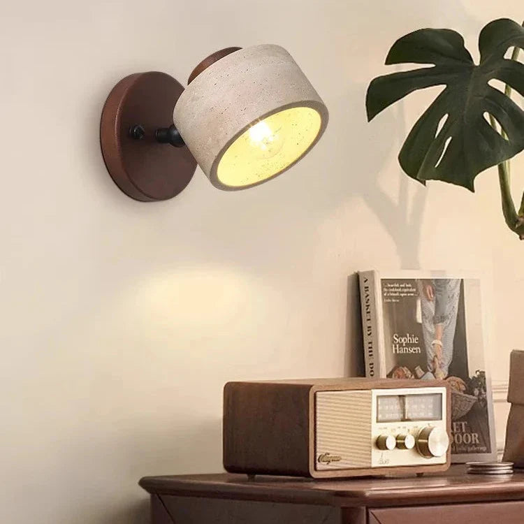 Travertine Stone LED Wall Light Sconce Hardwired with E27 Bulb for Reading