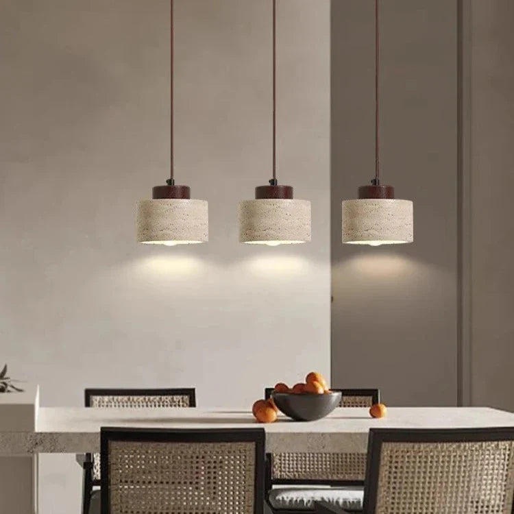 Nordic Travertine Pendant Light With Natural Stone Shade
