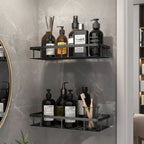 Adhesive Bathroom Shelf Drill-Free Shower Caddy Stainless Steel Wall Shelf Organiser for Shampoo and Toiletries