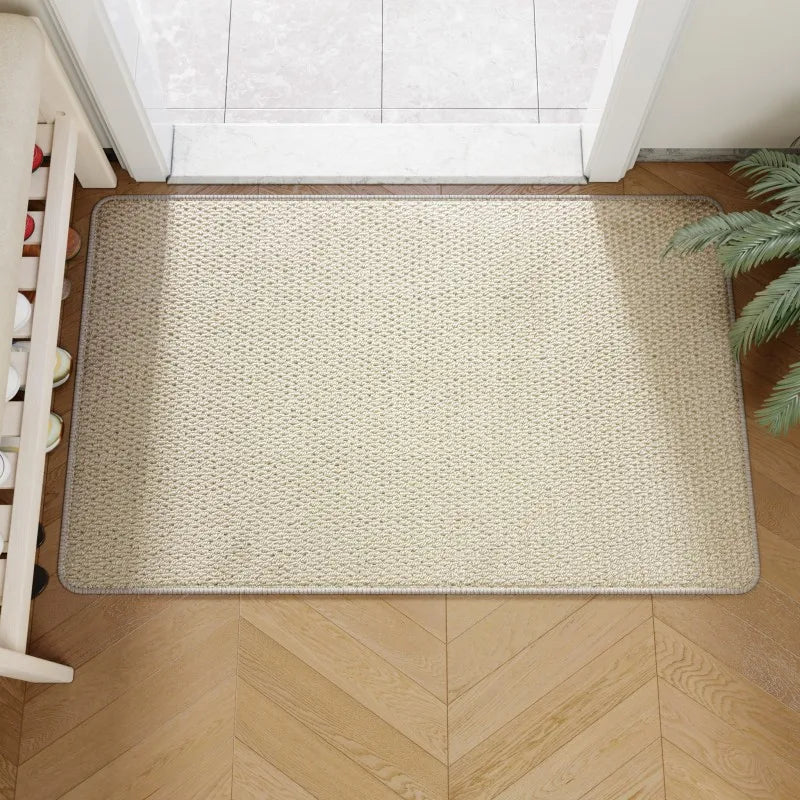 Faux Jute Doormat Non-Slip Rubber Backed Woven Entrance Mat Durable Indoor and Outdoor Door Mat for Front Door | Hallway and Balcony