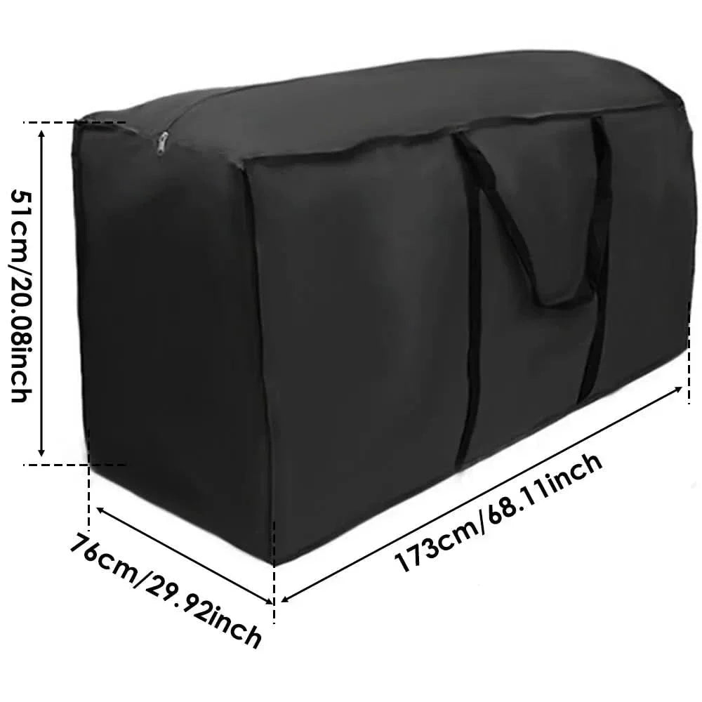 Water Repellent Garden Cushion Storage Bag Heavy Duty Oxford Fabric Zip Up Bag with Carry Handles for Patio Cushions | Christmas Tree and Covers