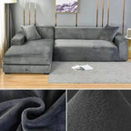 Velvet Stretch Sofa Cover Elastic Non-Slip Plush Couch Slipcover Soft Machine Washable Furniture Protector for Living Room