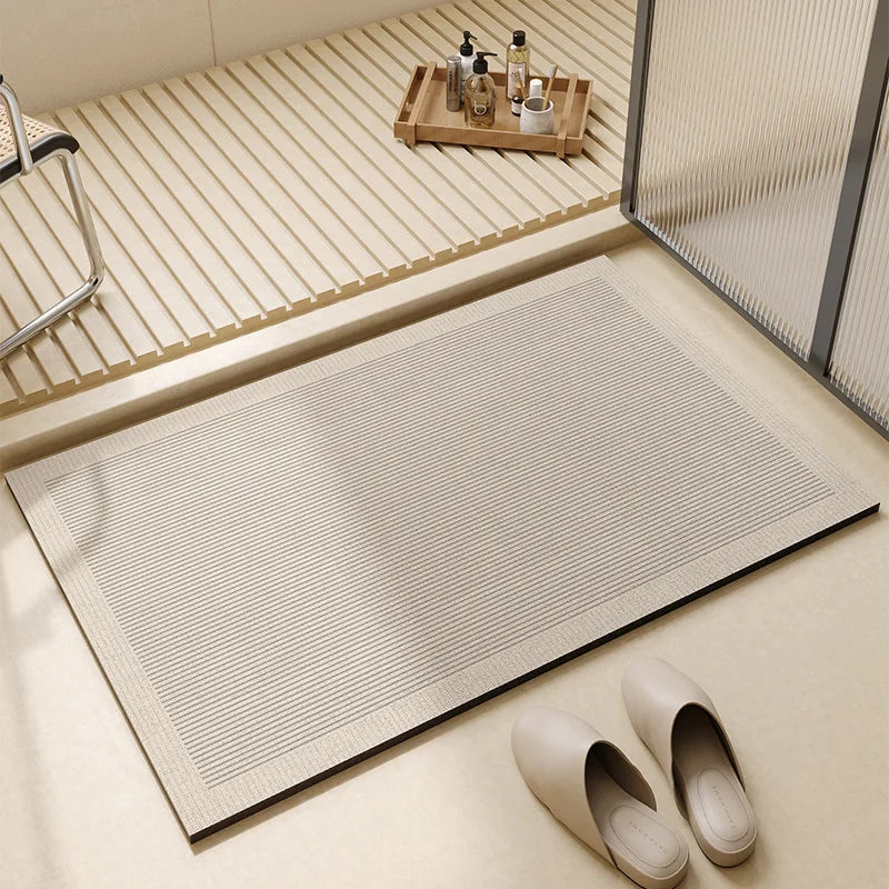 Quick Dry Bath Mat Super Absorbent Non-Slip Bathroom Floor Mat Thin Rubber Backed Shower Mat Modern Bathroom Rug for Bathroom | Kitchen and Laundry
