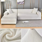 Velvet Stretch Sofa Cover Elastic Non-Slip Plush Couch Slipcover Soft Machine Washable Furniture Protector for Living Room