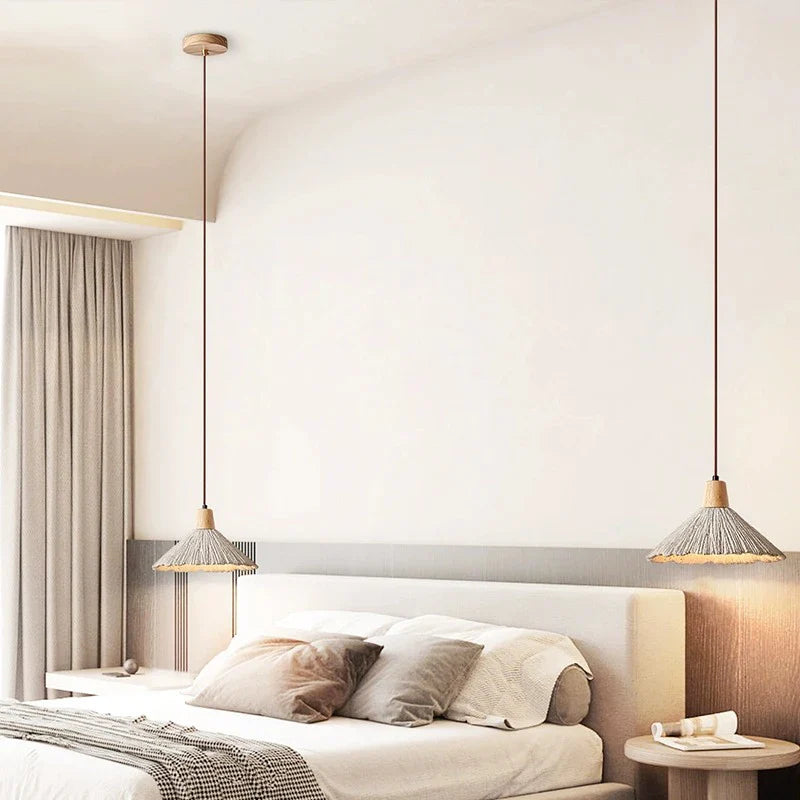 Cream Wabi-Sabi Cement Pendant Light With E27 LED Light