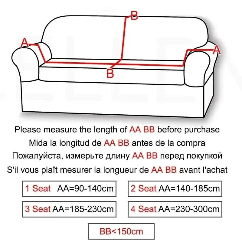 Velvet Stretch Sofa Cover Elastic Non-Slip Plush Couch Slipcover Soft Machine Washable Furniture Protector for Living Room