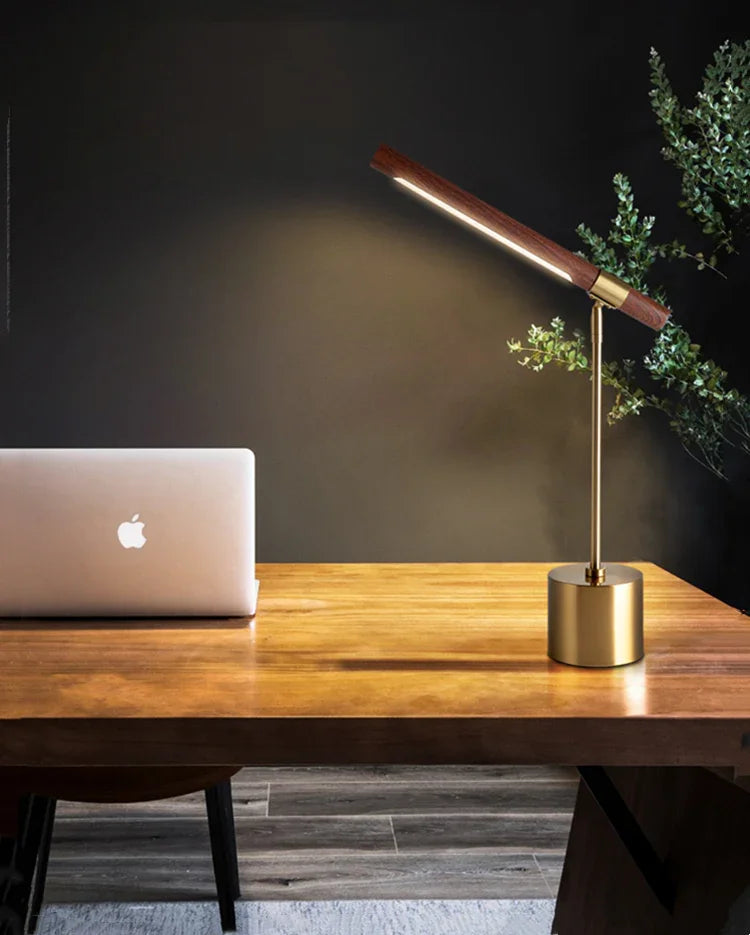 Modern Wood Table Lamp With Warm LED Glow for Home Office — Ashbury Home & Living