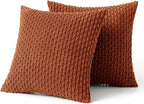 Corduroy Cushion Cover Soft Ribbed Boho Throw Pillow Cover with Hidden Zip Textured Striped Pillowcase for Sofa | Bed and Armchair