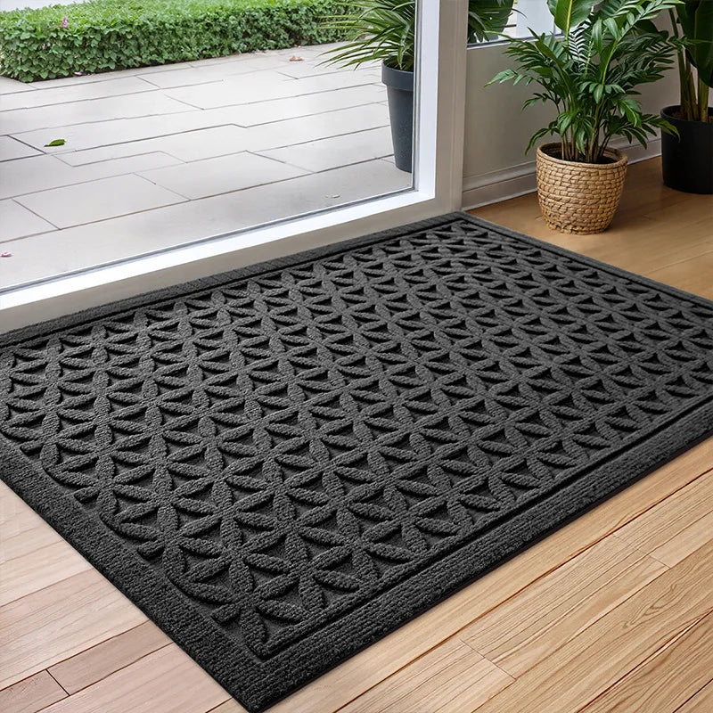 Absorbent Door Mat Non Slip Indoor Outdoor Entrance Mat Woven Polyester Doormat with Rubber Backing Dirt Trapping Mat for Front Door | Hallway