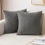 Corduroy Cushion Cover Soft Ribbed Boho Throw Pillow Cover with Hidden Zip Textured Striped Pillowcase for Sofa | Bed and Armchair