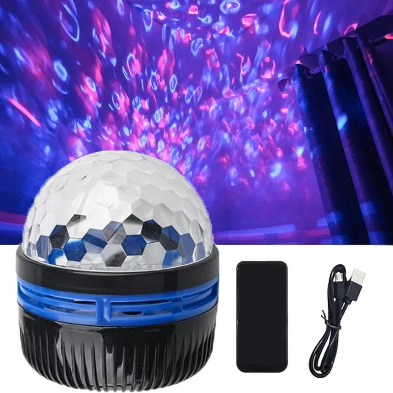Aurora Projector Night Light Northern Lights Mood Lamp with Music Sync and Remote Control USB Rechargeable for Bedroom | Gaming Room and Parties